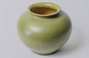 明代緑釉缶壺